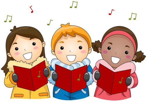 Illustration of Kids Singing Christmas Carols